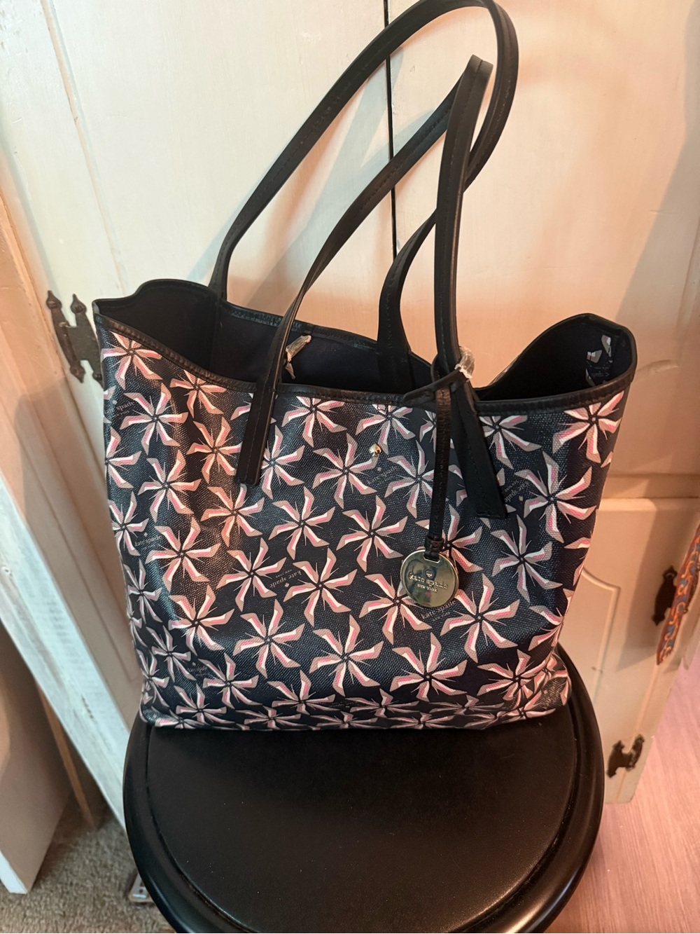 Kate Spade Broome Street Tote Pinwheel Shoe Pattern Used